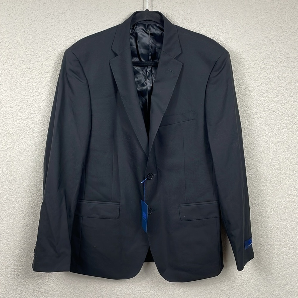 NWT JB Britches Wool Stretch Suit Jacket Blazer Black Career Business Sz 40R